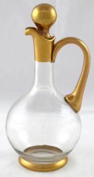 Round decanter heavily gilded Round decanter heavily gilded