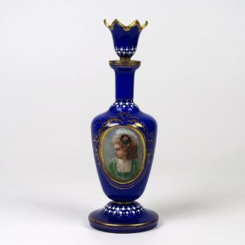 Flacon - opal glass, cobalt - 1870 Flacon - opal glass, cobalt - 1870