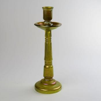 Candlestick - clear glass, iridescent glass - Lötz Witwe Bohemia - 1900 Candlestick - clear glass, iridescent glass - Lötz Witwe Bohemia - 1900