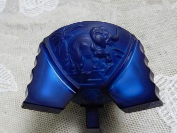 Glass Ashtray - glass, blue glass - 1930 Glass Ashtray - glass, blue glass - 1930