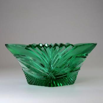 Glass Jardiniere - green glass - Rudolf Hloušek (1909-1992) - 1930 Glass Jardiniere - green glass - Rudolf Hloušek (1909-1992) - 1930