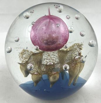 Glass Paperweight - amethyst glass - 1965 Glass Paperweight - amethyst glass - 1965