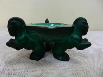 Glass Ashtray - Malachite - Arthur Plewa, Ingrid, Curt Schlevogt - 1930 Glass Ashtray - Malachite - Arthur Plewa, Ingrid, Curt Schlevogt - 1930