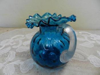 Glass Jug - glass, blue glass - 1930 Glass Jug - glass, blue glass - 1930