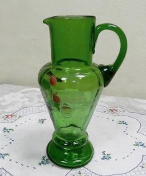 Glass Jug - blue-green glass - 1920 Glass Jug - blue-green glass - 1920
