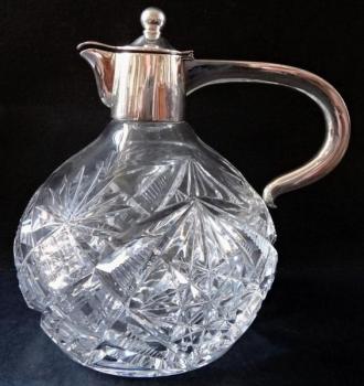 Cut glass jug with silver - Theodor Müller, Weimar