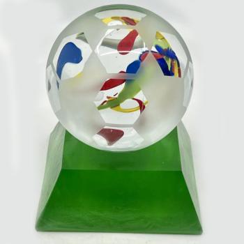 Glass Paperweight - flashed glass, metallurgical glass - 1980